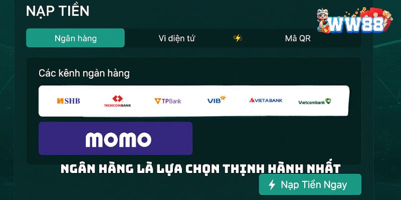 Lựa chọn thanh toán thịnh hành nhất tại nhà cái