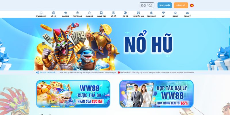 Nổ Hũ WW88 mang đến sân chơi siêu bùng nổ